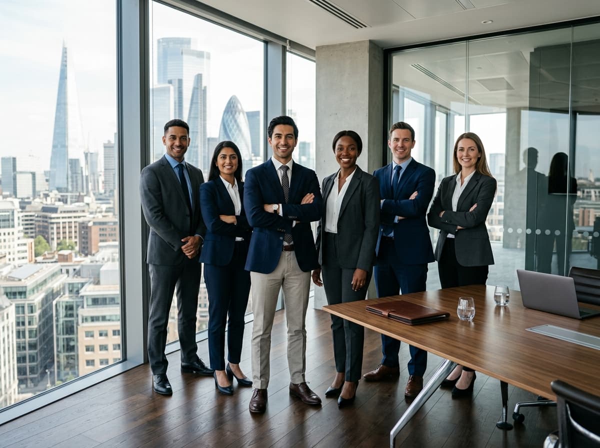 Corporate office staff in formal shirts, trousers and blazers from Hospo Medi Care